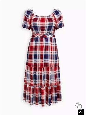 torrid Red, Blue & White Plaid Maxi Dress